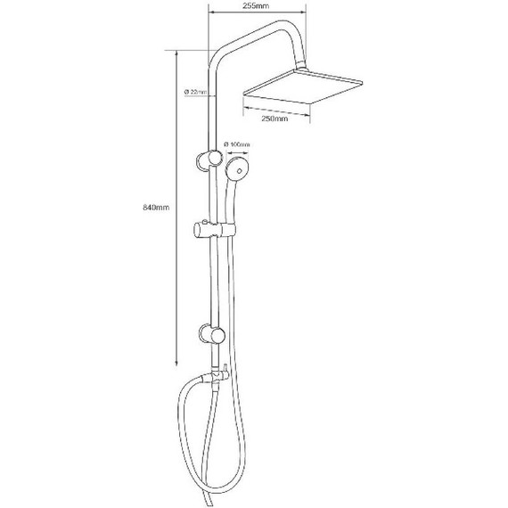Душевая стойка Aquanet Passion S AF300-70-S-B 261837, чёрный матовый - фото 4