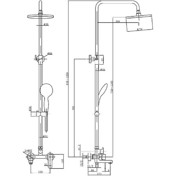 Душевая стойка Aquanet Passion R3 AF300-72-R-B 261838, чёрный матовый - фото 2