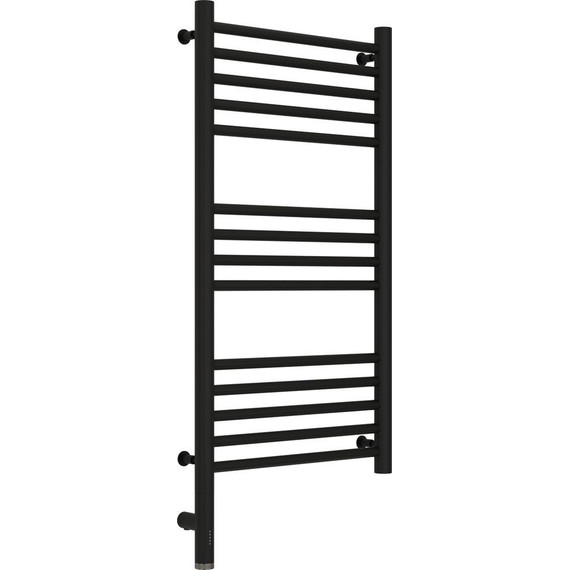 Полотенцесушитель электрический Сунержа Богема 3.0 П14 800x400 мм (прямая перемычка) 31-5804-8040 L, чёрный матовый - фото 