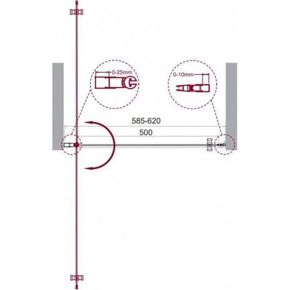 Душевая дверь BelBagno 60 см ETNA-B-1-60-C-Cr-90, хром/прозрачное - фото 8