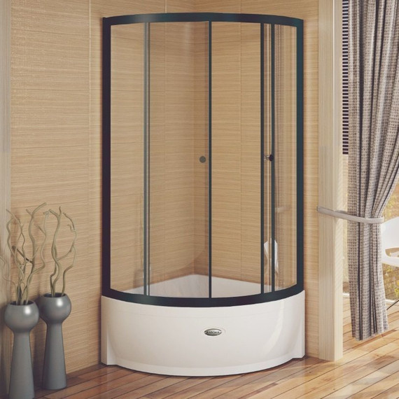 Душевое ограждение Радомир Найт 100x100 см, черный/матовое - фото 