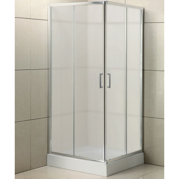 Душевое ограждение BelBagno 80x80 см UNO-195-A-2-80-P-Cr, хром/матовое - фото 