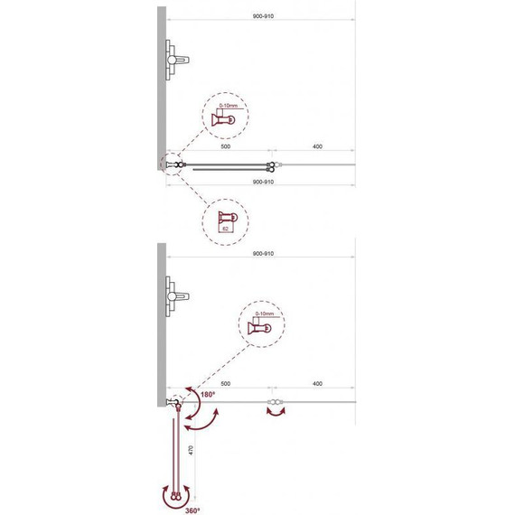 Шторка для ванны BelBagno 90 см UNO-V-2-90/150-P-Cr-R, хром/матовое - фото 4