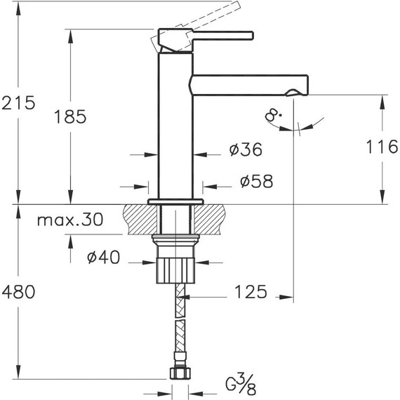 Смеситель для раковины Vitra Origin A4255626, медный - фото 2