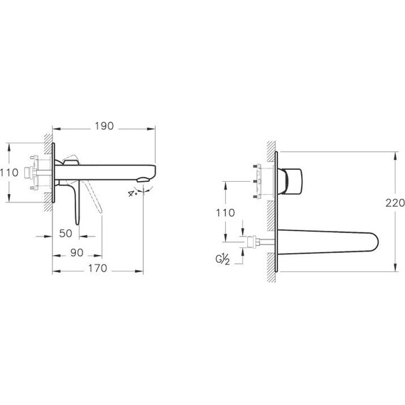 Смеситель для раковины настенный Vitra Root Round A42721EXP - фото 2