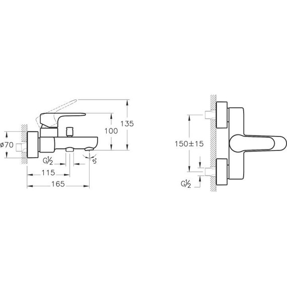 Смеситель для ванны Vitra Root Round A42725EXP - фото 2