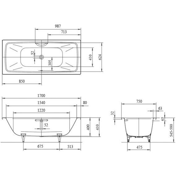 Ванна стальная Kaldewei Cayono Duo 170x75 см mod. 724 easy-clean 272400013001 - фото 6