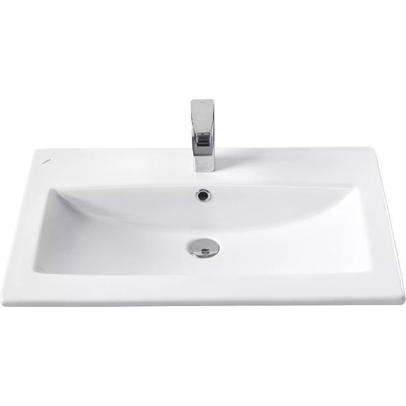 Тумба подвесная с раковиной Акватон Сохо 75 см 1A258101AJ9A0, слэйт/галька серая - фото 9