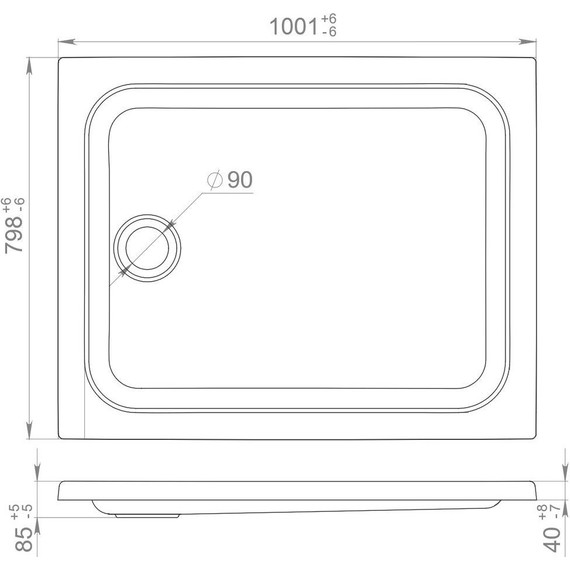 Поддон акриловый Тритон ПД25 100х80 см (каркас и панель в комплекте) - фото 3