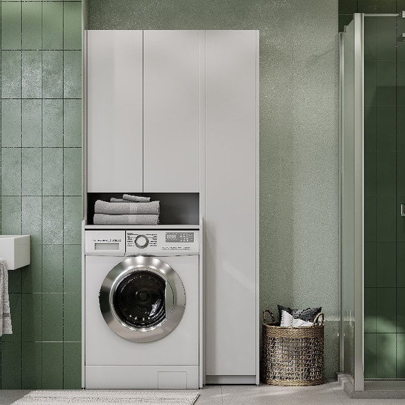 Пенал для стиральной машины Акватон Лондри 60 см 1A260503LH010, белый глянец (Поставляется в разобранном виде) - фото 4