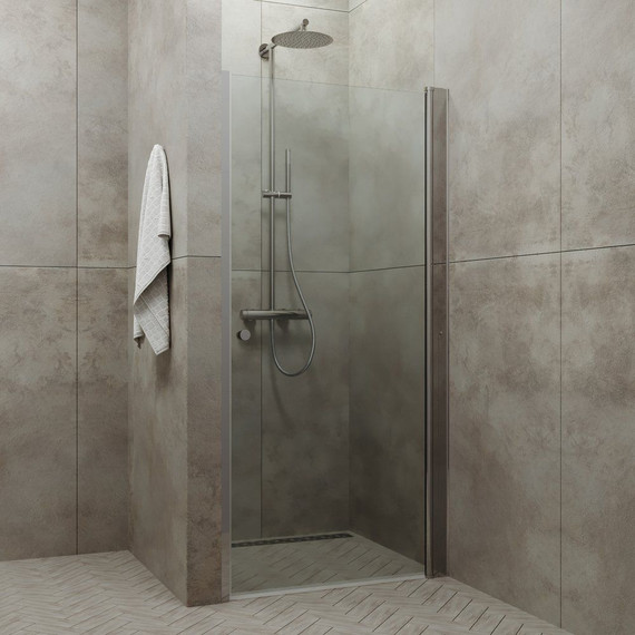 Душевая дверь Тритон Уно 80 см, алюминий/прозрачное - фото 2