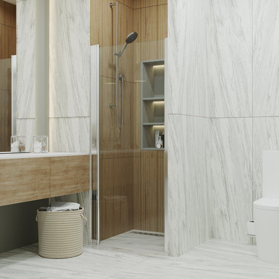 Душевая дверь Тритон Уно 90 см, алюминий/прозрачное - фото 5