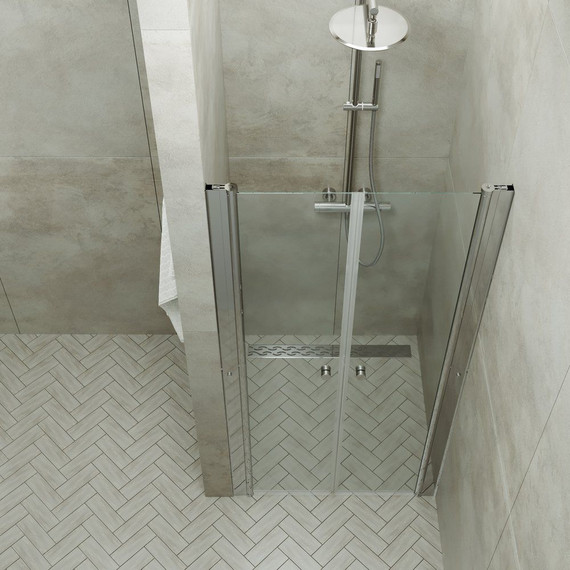 Душевая дверь Тритон Дабл 90 см, алюминий/прозрачное - фото 5