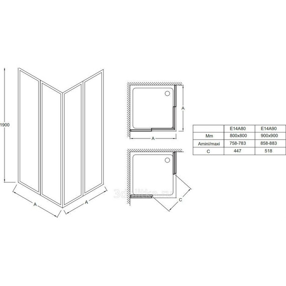Душевое ограждение Jacob Delafon Serenity 80x80 см E14A80-GA, хром/прозрачное - фото 2