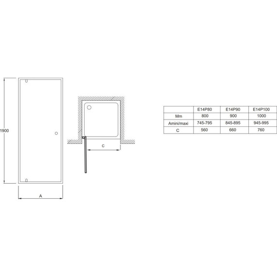 Душевая дверь Jacob Delafon Serenity 100 см E14P100-GA, хром/прозрачное - фото 2
