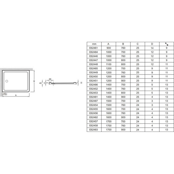 Акриловый поддон Jacob Delafon Flight 110x80 см E62448-00 - фото 4