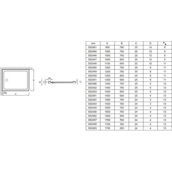 Акриловый поддон Jacob Delafon Flight 170x76 см E62458-00 - фото 4