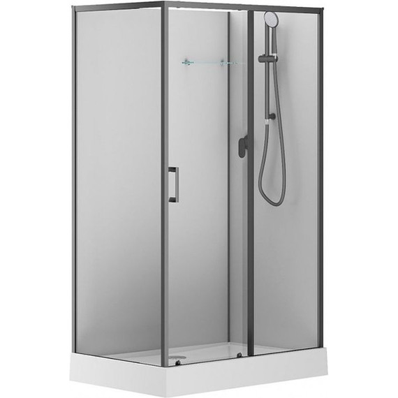 Душевое кабина Aquanet Passion EVO 120x80 см 282011 R, чёрный/прозрачное (безсиликоновая сборка) - фото 