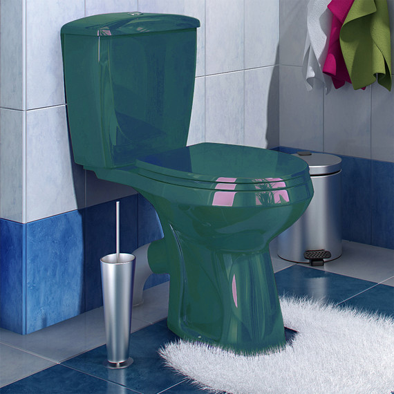 Унитаз-компакт Оскольская керамика Элисса Стандарт зеленый с полипропиленовой крышкой 43325130202 - фото 