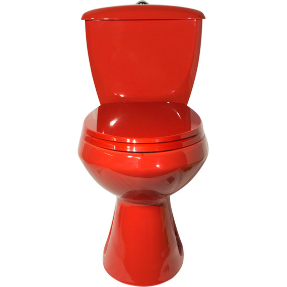 Унитаз-компакт Оскольская керамика Элисса Стандарт красный с полипропиленовой крышкой 43360130202, Цвет производителя: красный - фото 3