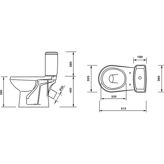 Унитаз-компакт Оскольская керамика Элисса Оптима с полипропиленовой крышкой 43901130302 - фото 5