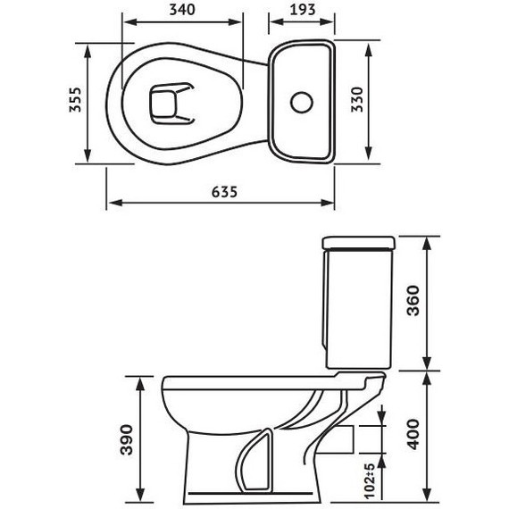 Унитаз-компакт Оскольская керамика Дора Стандарт горизонтальный выпуск с полипропиленовой крышкой 47301130402, Цвет производителя: белый - фото 5