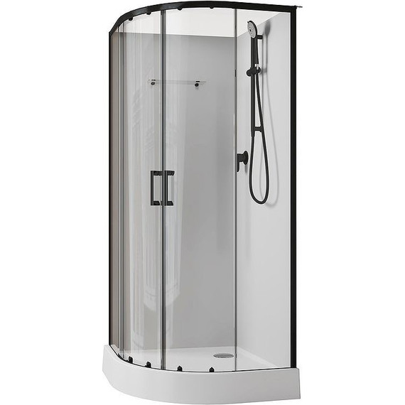 Душевое кабина Aquanet Passion EVO R 100x100 см 282010, чёрный/прозрачное (безсиликоновая сборка) - фото 2