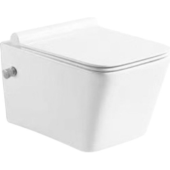 Унитаз-биде подвесной безободковый SantiLine SL-5004SM-BD с крышкой микролифт - фото 