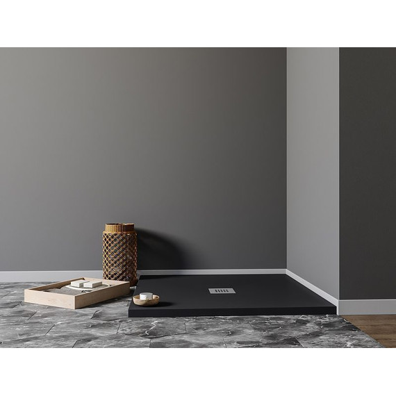 Каменный поддон Aquanet Pleasure 100x100 см 258889, чёрный - фото 5