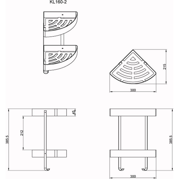 Полка угловая Azario AZ-160-2 - фото 2