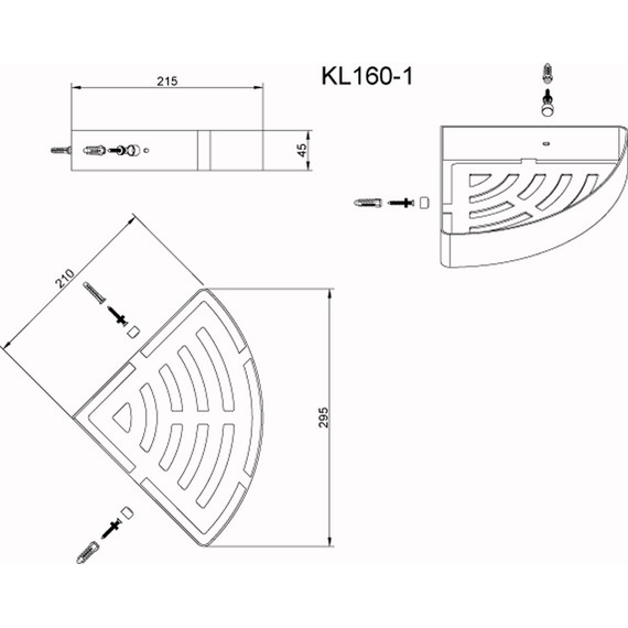 Полка угловая Azario AZ-160 - фото 2