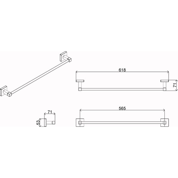Полотенцедержатель Azario Rina AZ-87001 - фото 3