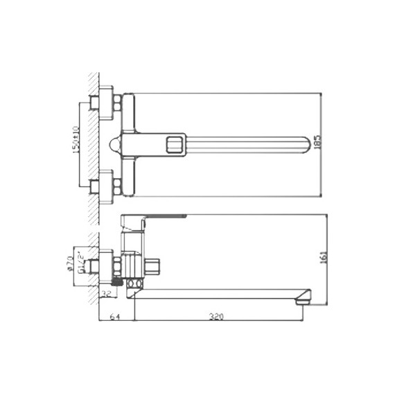 Смеситель для ванны Haiba HB22615 - фото 2