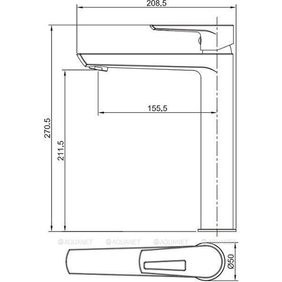 Смеситель для раковины Aquanet Logic AF320-11С 216765 - фото 2