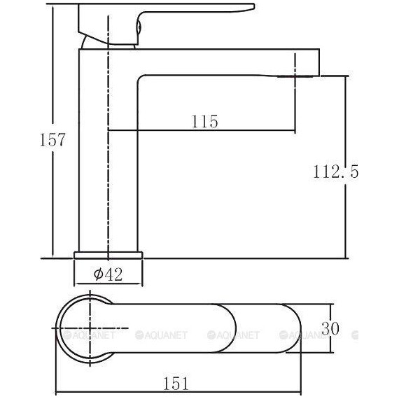 Смеситель для раковины Aquanet Passion AF300-10B 243293, чёрный матовый - фото 4