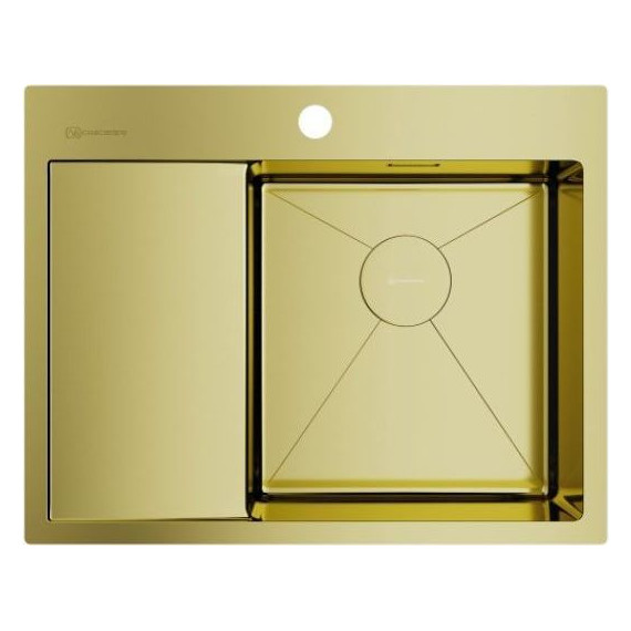 Мойка кухонная Omoikiri Akisame 65-LG-R (4973084) 1,2 мм, светлое золото, Цвет производителя: светлое золото - фото 
