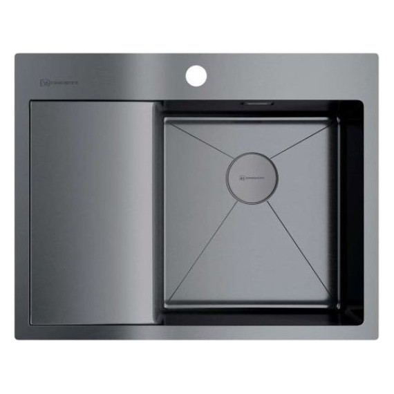 Мойка кухонная Omoikiri Akisame 65-GM-R (4973098) 1,2 мм, вороненая сталь, Цвет производителя: вороненая сталь - фото 