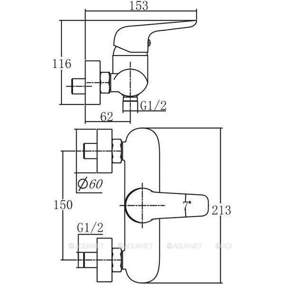 Смеситель для душа Aquanet Pragmatic AF430-30С 216769 - фото 2