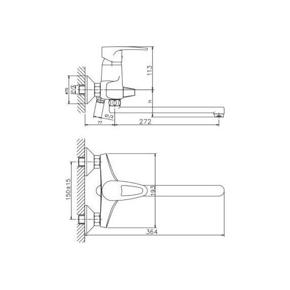 Смеситель для ванны Haiba HB2265 - фото 2