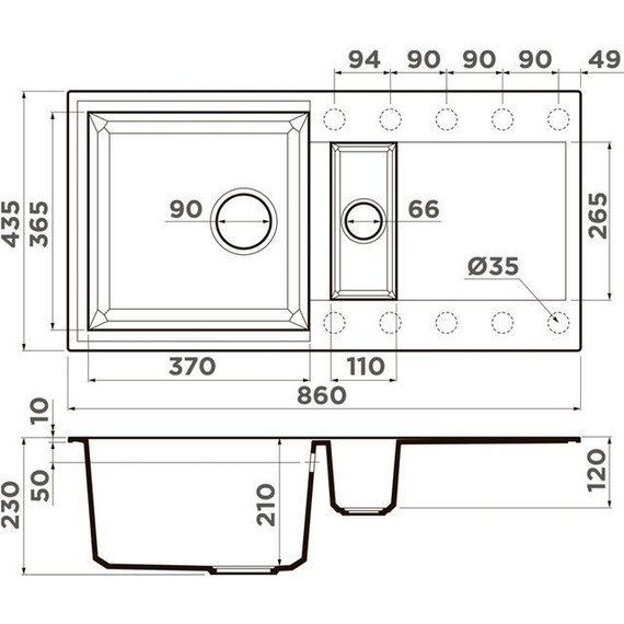 Кухонная мойка Omoikiri Sakaime 86-2-GR 4993560, leningrad grey, Цвет производителя: Leningrad Grey - фото 2