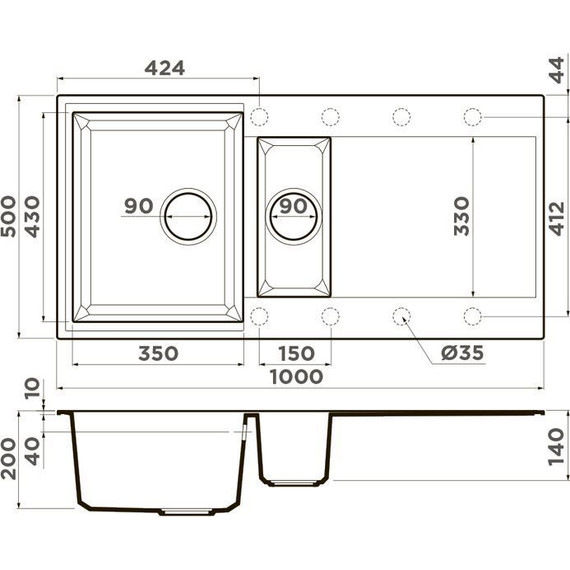 Кухонная мойка Omoikiri Sakaime 100-2-GR 4993562, leningrad grey, Цвет производителя: Leningrad Grey - фото 2