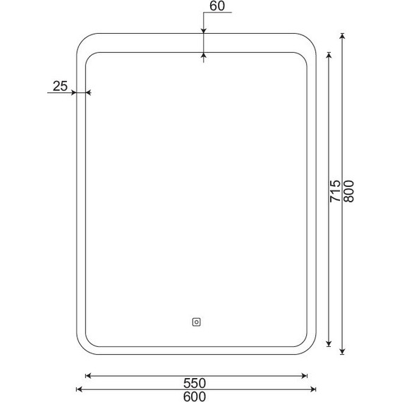 Зеркало Mirsant Air 60 см - фото 3