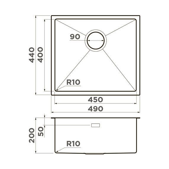 Мойка кухонная Omoikiri Taki 49-U/IF-GM (4973524) 1,2 мм, вороненая сталь, Цвет производителя: вороненая сталь - фото 3