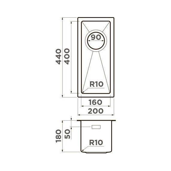 Мойка кухонная Omoikiri Taki 20-U/IF-LG (4973091) 1,2 мм, светлое золото, Цвет производителя: светлое золото - фото 2