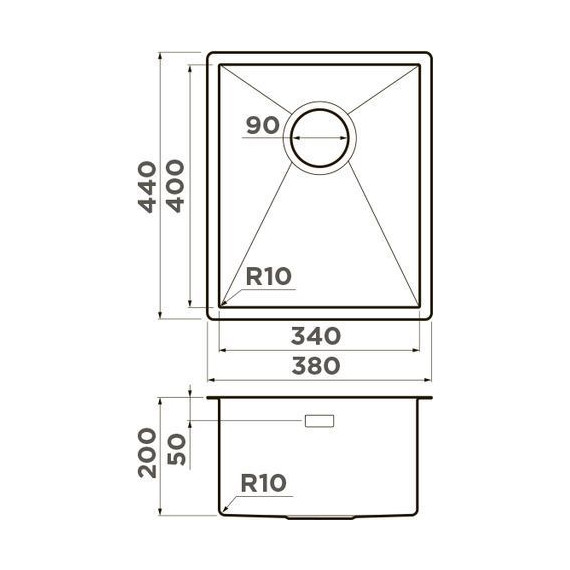 Мойка кухонная Omoikiri Taki 38-U/IF-GM (4973106) 1,2 мм, вороненая сталь, Цвет производителя: вороненая сталь - фото 3
