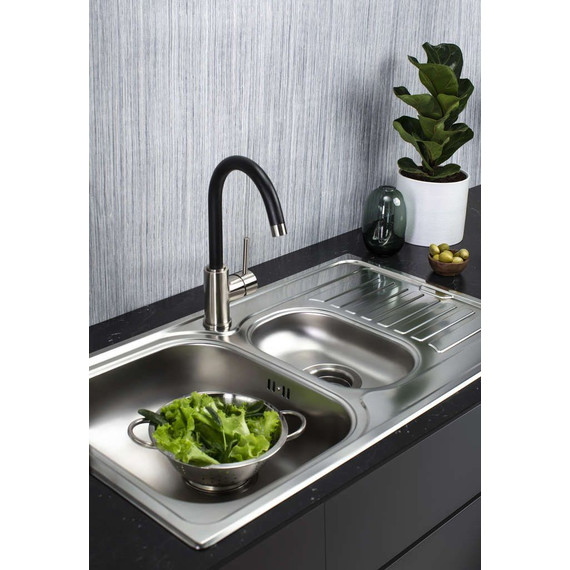 Смеситель для кухни Omoikiri Shinagawa BN-BL 4994252, нержавеющая сталь/чёрный - фото 2