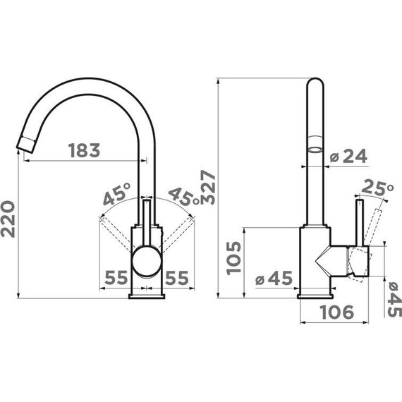 Смеситель для кухни Omoikiri Shinagawa BN-BL 4994252, нержавеющая сталь/чёрный - фото 3