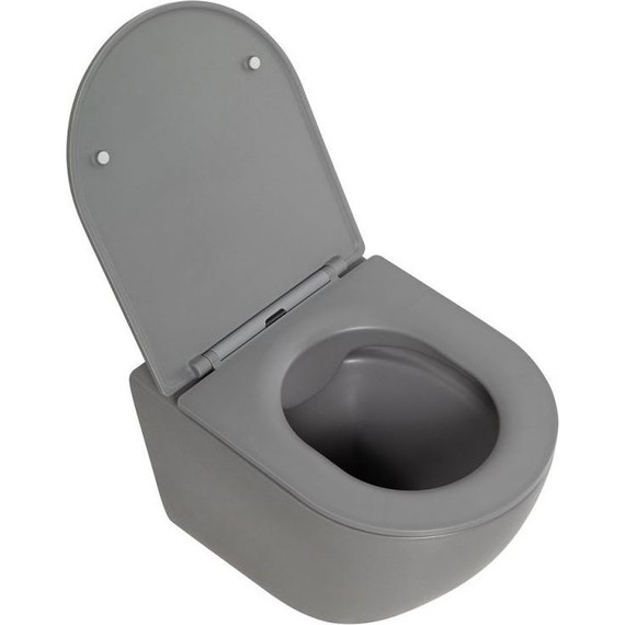 Унитаз подвесной безободковый BelBagno Colorato BB062CHR-GR, серый матовый, Цвет производителя: серый матовый - фото 2