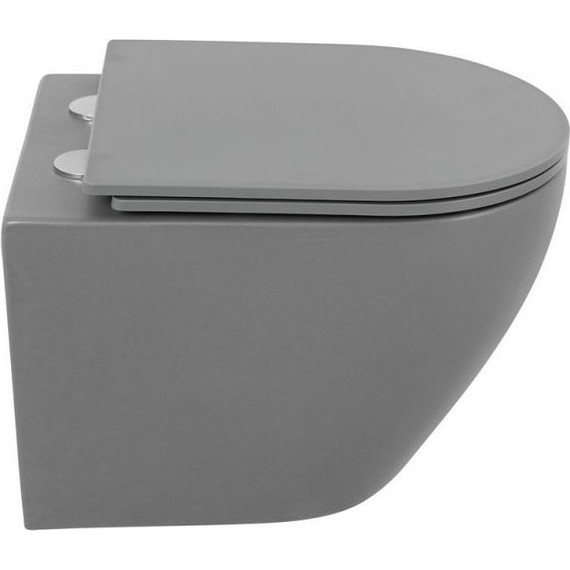 Унитаз подвесной безободковый BelBagno Colorato BB062CHR-GR, серый матовый, Цвет производителя: серый матовый - фото 3