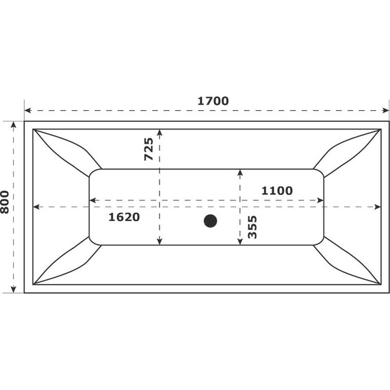 Ванна каменная Bas Мадрид 170x80 см, серый - фото 7